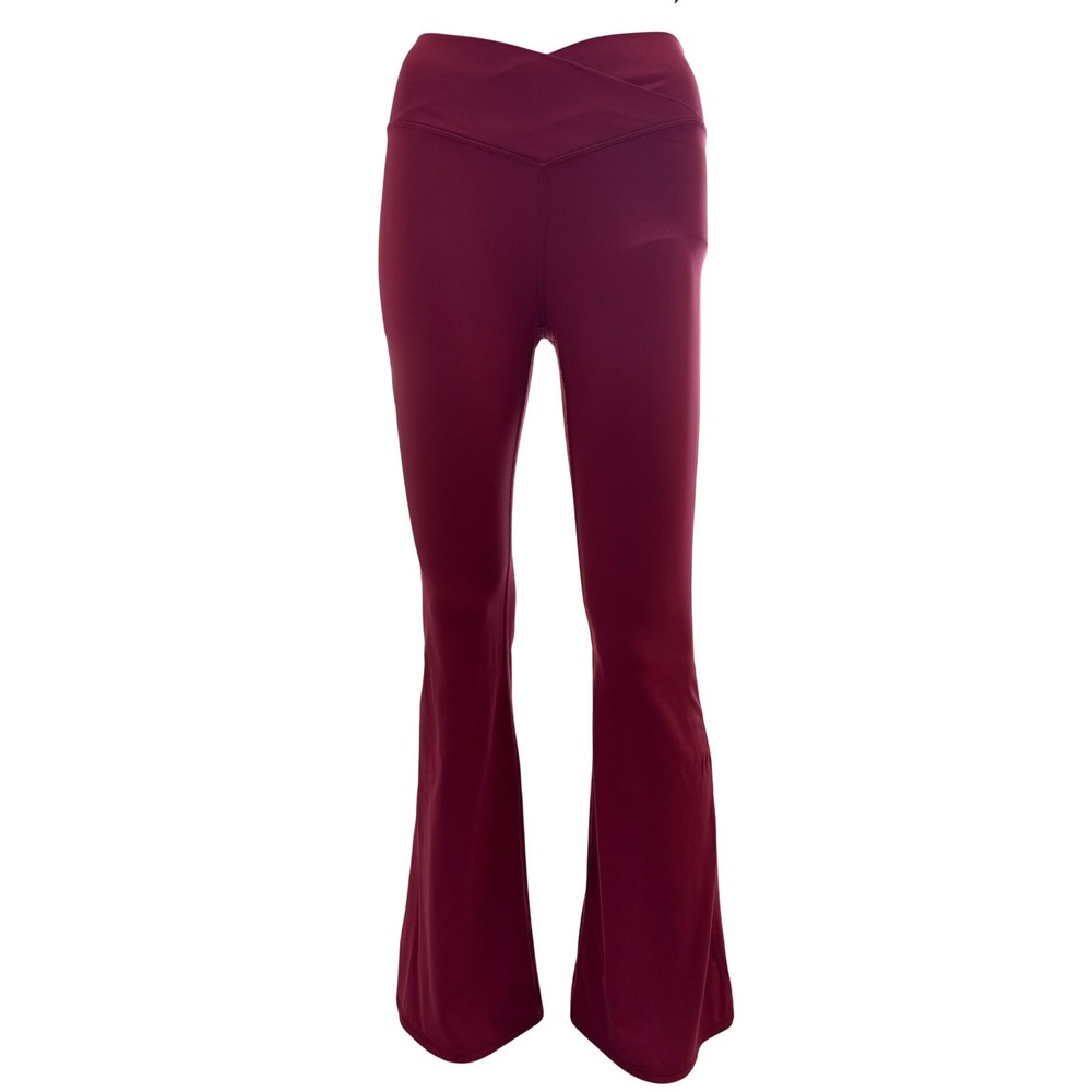 Leggins JoyLab Burgundy Womens Crossover High Waisted Flare Yoga Pants Small